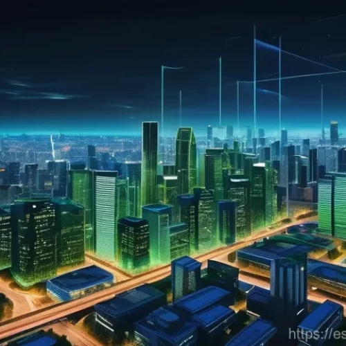 Home 17 블록체인과 암호화폐 경제학 - **Prompt 1: The Decentralized Digital Nexus**
"A vibrant, high-tech cityscape at dusk, seen from...