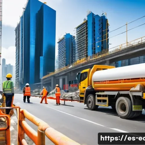 Home 8 케인즈 경제학 이해 - A vibrant urban construction scene in a modern Latin American city during daytime, showing diverse w...