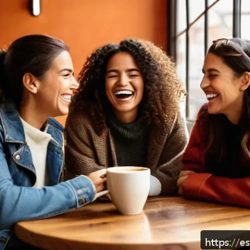 Home 15 행태재정학과 소비자 심리 - A cozy coffee shop scene featuring a diverse group of friends laughing and enjoying coffee together,...